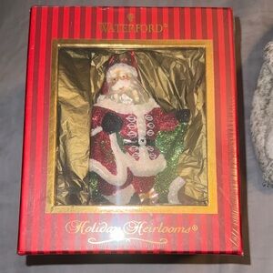 Waterford Holiday Heirlooms Santa Ornament - Red and Green